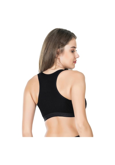 Saklımoda Derya Kurşun Geniş Askılı Sporcu Body Sütyen 525 Siyah