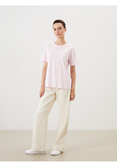 Lcw Comfort Pembe %100 Pamuklu Kadın Tişört