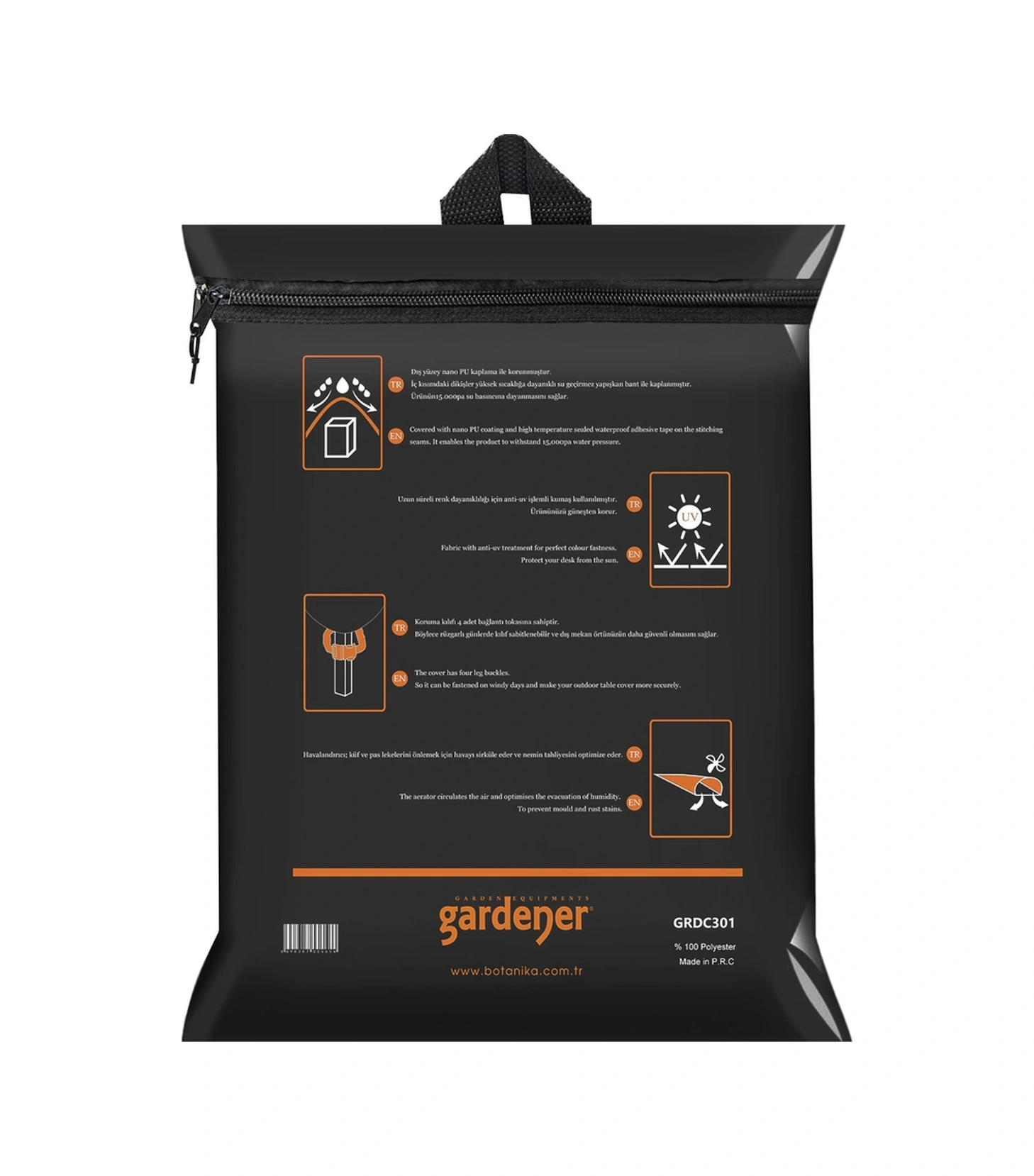 Gardener Grdc301 Masa Takımı Koruma Örtüsü / Kılıfı Pe 325 Cm X 205 Cm X 90 Cm Çok Renkli