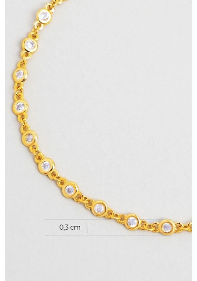 So Chic Lavinya 18 Ayar Sarı Altın Kaplama 19 Cm Gümüş Bileklik Sarı