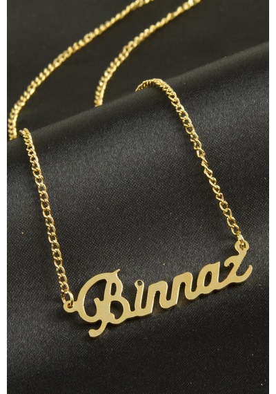 Binnaz İsimli Kolye -sarı N701 altın