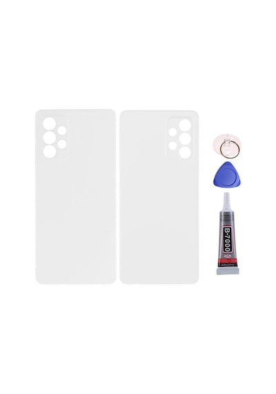 Samsung A72 Beyaz Uyumlu Arka Kapak Batarya Kapağı Pil Kapağı Yapışkan Ve Sökme Aparatıyla Beraber Full Set Beyaz