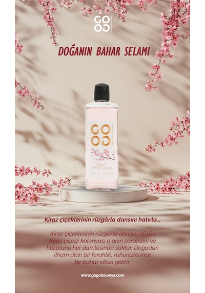 Gogo Japon Kiraz Çiçeği Kolonya 250ml Cam Şişe