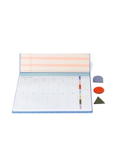 Kikkerland Inkerie Retro-design Weekly Desk Planner Haftalık Planlama Seti Mavi