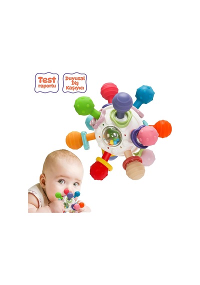 Bebek Montessori Duyusal Diş Kaşıyıcı Top, Motor Beceri Gelişim Oyuncağı
