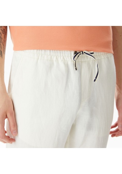 Nautica Erkek Beyaz Classic Fit Keten Karışımlı Pantolon