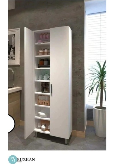 Buzkan Mobilya % 100 Mdf Çok Amaçlı Beyaz Dolap 60 cm 172*60.