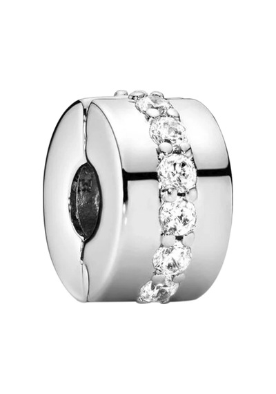 Nur Silver Taşlı Durdurucu Gümüş Charm Nur-bl00099