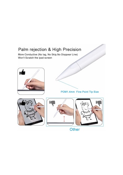Stylus Kalem - Tüm Apple Uyumlu iPad 'Lerle (Palm Rejection Sistemli)