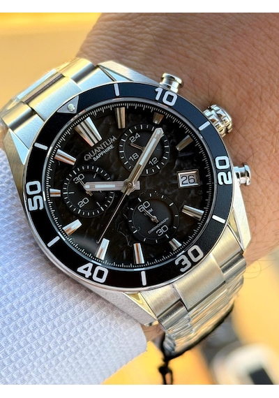Quantum Sapphire Cam İtalyan Bileklikli 10 Atm Suya Dayanıklı 2 Yıl Garantili Erkek Kol Saati 99.350 Gümüş