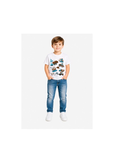Yale Kids 1-4 Yaş Erkek Çocuk %95 Pamuklu Tişört Beyaz