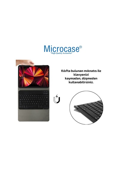 Microcase Apple Uyumlu iPad Pro 11 2021 Bluetooth Klavyeli Standlı Kılıf Bkk4