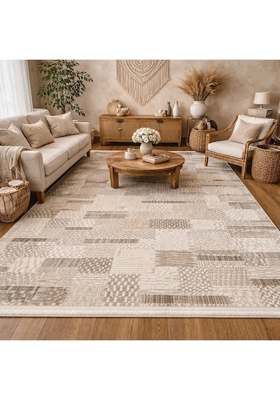 Hoom Rugs Marsilya Hl431 Cream Brown Modern Salon Halısı Krem