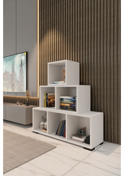 Yvz Home Neptün-1 Kitaplık Beyaz Yvz Home Neptün-1 Kitaplık Beyaz