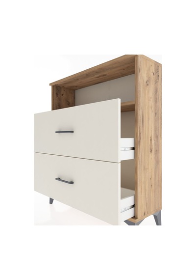 Arges Şifonyer Tek Raflı 2 Çekmeceli 88x30x106 Çam-aytaşı Çam