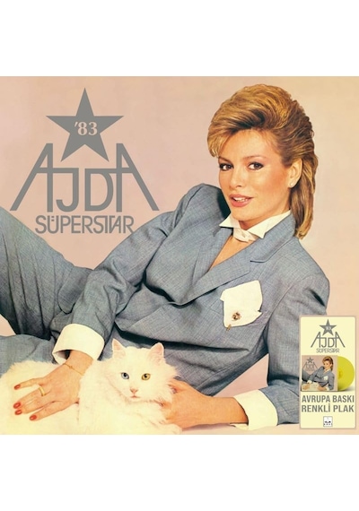 Ajda Pekkan Süperstar '83 Sarı Renkli Plak, Vintage Türk Pop Müzik Albümü Lp