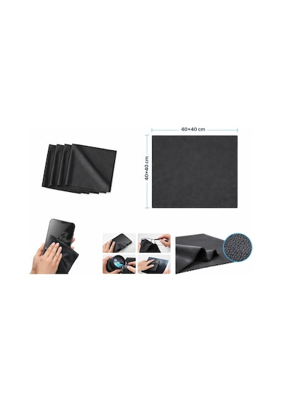 Microfiber Temizlik Bezi 4 Lü Paket 40 40 Cm Çizik Bırakmaz, Tüy Bırakmaz Gözlük, Telefon, Tablet, Tv Ve Kamera Lens Temizleme Bezi