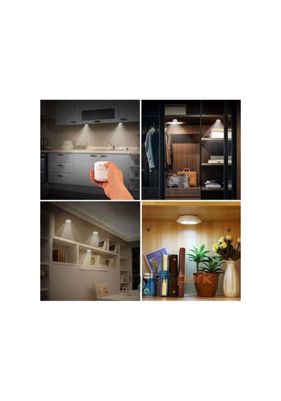 Led Işık Kablosuz Uzaktan Kumandalı Led Ampul Seti 3'lü Set Beyaz