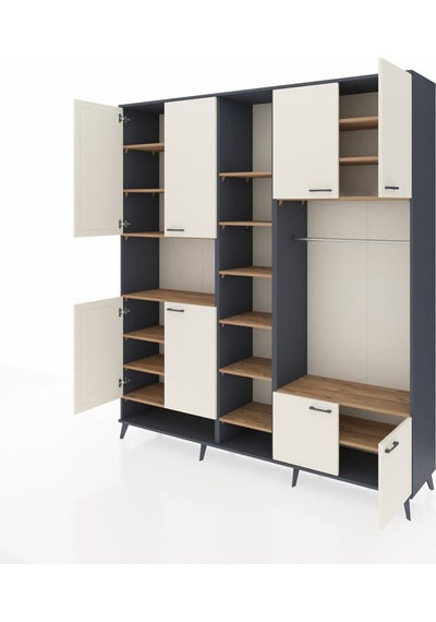 Hyperion Dolap 18 Raflı 8 Kapaklı Tek Askılı 220x44x243 Antrasit-aytaşı/çam Aytası/atlas Çam Hyperion Dolap 18 Raflı 8 Kapaklı Tek Askılı 220x44x243 Antrasit-aytaşı/çam Aytası/atlas Çam