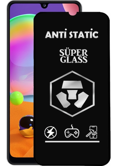 Samsung Galaxy A31 ile Uyumlu Tam Kaplayan Anti Statik Dayanıklı Süper Cam Ekran Koruyucu
