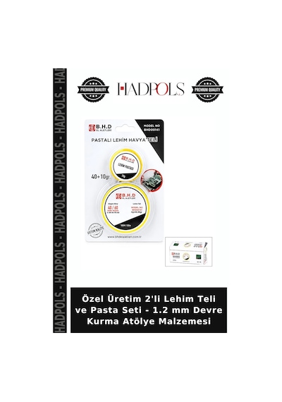 Özel Üretim 2'li Lehim Teli Ve Pasta Seti - 1.2 Mm Devre Kurma Atölye Malzemesi