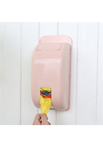 Sunup Sn-27113 Duvara Monteli Çöp Poşeti Saklama Kutusu Pembe