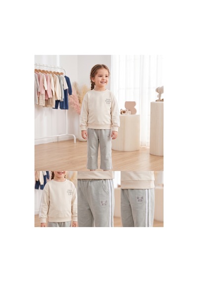 Deniva Kids Kız Çocuk Ekru Mint Yeşili Şerit Detaylı Fiyonklu Bisiklet Yaka Sweatshirt & İspanyol Paça Pantolon 2'li Alt Üst Takım Deniva Kids Kız Çocuk Ekru Mint Yeşili Şerit Detaylı Fiyonklu Bisiklet Yaka Sweatshirt & İspanyol Paça Pantolon 2'li Alt Üst Takım