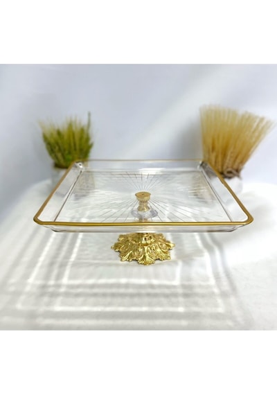 Yeppostore Yeppo Store Madlen Metal Ayaklı Sunumluk Tabak Gold