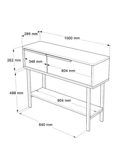 Robin Home Dresuar Antre Hol Kapaklı 100cm Metal Ayaklı Beyaz Beyaz