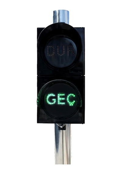 200 mm Ledli Dur/Geç Sinyal Verici - Siyah-578 - 12 VDC