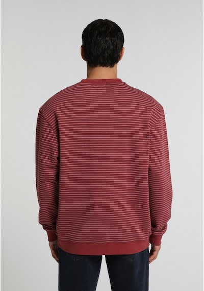 Colin's Colins Relaxed Fit Yuvarlak Yaka Çizgili Erkek Kirmizi Sweatshirt Cl1081814 Q1.v2 Red Kırmızı