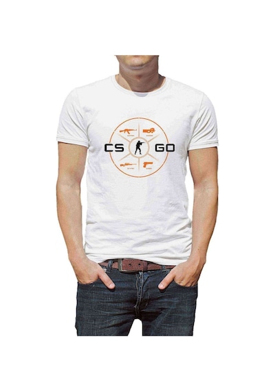 Cs Go Menu Baskılı Beyaz Erkek Tshirt (531004295)