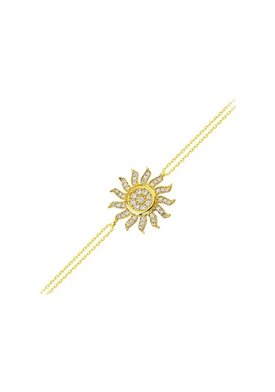Güneş Altın Zincir Bileklik 14K Gold 17 Cm Sarı Altın