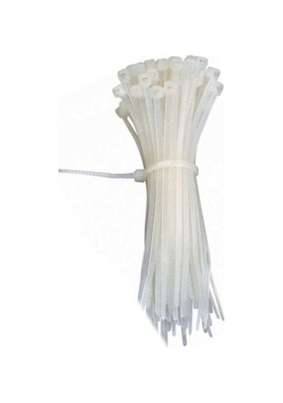 Beyaz Cırtlı Plastik Kelepçe Kablobağı 3,6 300mm 100 Adet