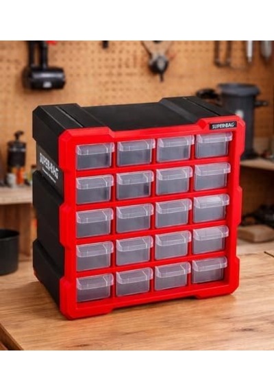 Super Bag Mono Blok Çekmece Seti 20'li Hobby Organizer Seti Monoblok Çekmece Vida Dübel Kutusu Takı Kutusu Asr6006 Genel