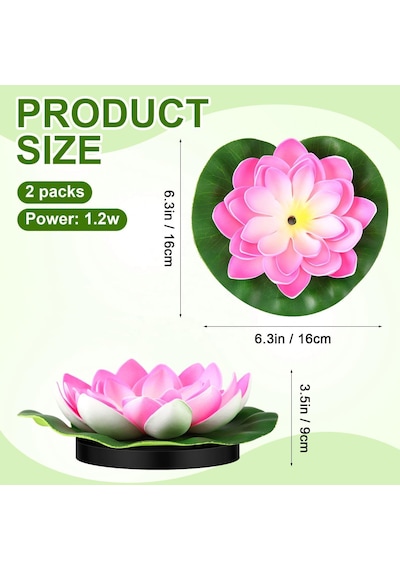 Güneş Enerjili Pembe Lotus Çiçekli Solar Fıskiye - Dekoratif Bahçe Süs Havuzu - Havuz Süsü