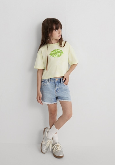 Mavi Loose Baskılı Yeşil Kız Çocuk T-shirt M7610324-90385 Yeşil