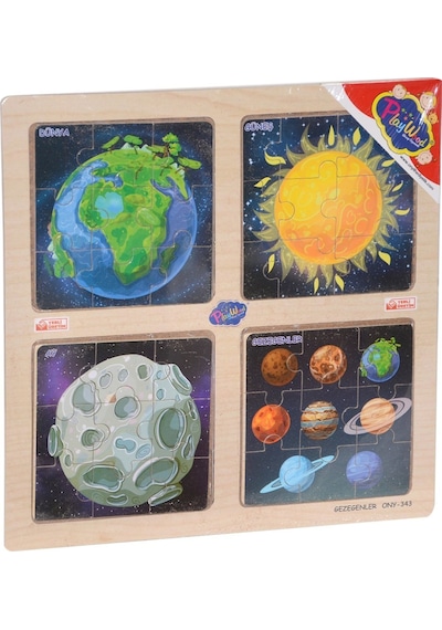 Ony-343-344-345-346 Ahşap Eğitici 4'Lü Puzzle -Onyıl