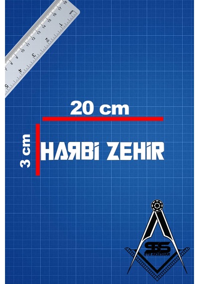 Harbi Zehir 20x3 Jdm Yazı Araba-motosiklet Cam Etiket Sticker Beyaz Renk Beyaz