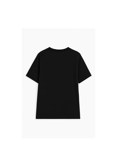 Markapia Kadın Bisiklet Yaka Basic Düz Kısa Kollu T-shirt Siyah