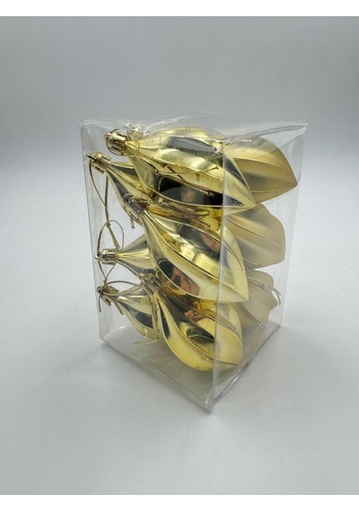 Beysüs Yılbaşı Çam Ağacı Süsü Parlak Gold Damla Cici Top 9 Cm 6lı Diğer