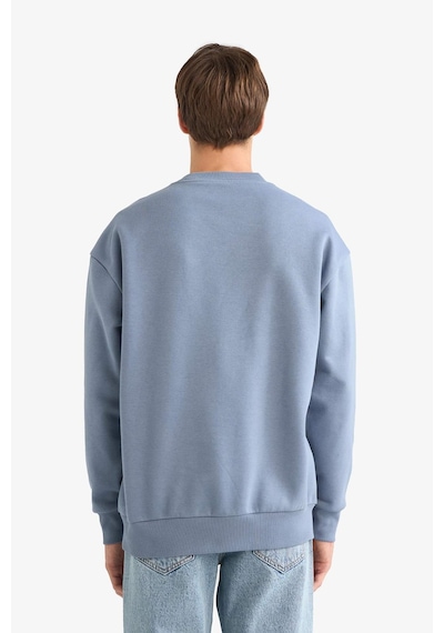 Defacto Boxy Fit Bisiklet Yaka Baskılı Sweatshirt X8282az25augr171 Gri