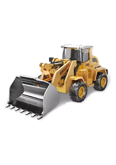 Diecast Oyuncak Kepçe Metal İnşaat Araçları Hareketli Oyuncak Model Kepçe Kutulu Buldozer Sarı