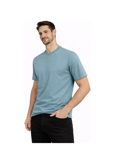 Classics Men Bordoo Basic Bisiklet Yaka Kısa Kol Erkek Tişört 7624 Mavi