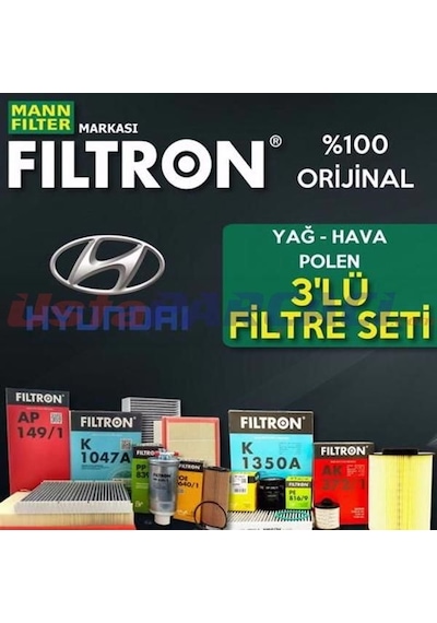 Hyundai Accent Era 1.5 Crdı Filtron Filtre Bakım Seti 2006-2012 (495301366)