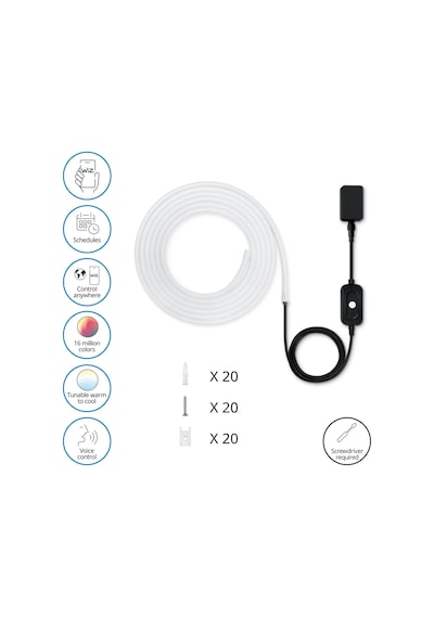 Wiz 5 Metre Akıllı Outdoor Led Şerit 240 Lumen Ip65 24 Watt Renkli