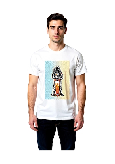 Paybuy Erkek Astronot Kaykay Baskılı Tişört %100 Pamuk Rahat Kesim Kalın Beyaz Paybuy Erkek Astronot Kaykay Baskılı Tişört %100 Pamuk Rahat Kesim Kalın Beyaz