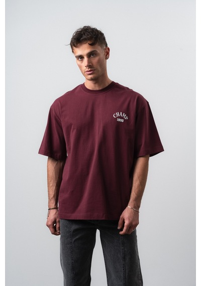 Respire Erkek Zidane Baskılı Oversize T-shirt Bordo