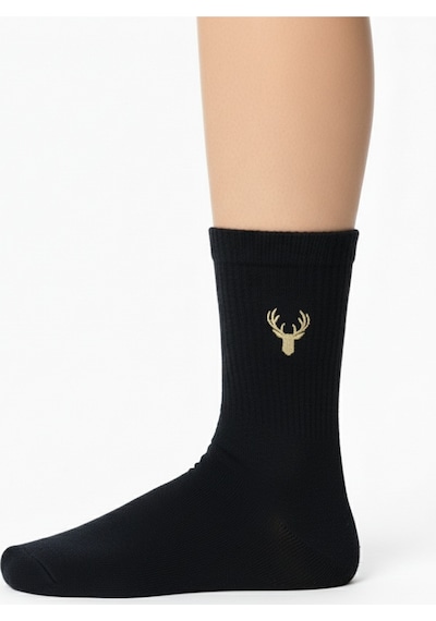 Premium Unisex Geyik Nakışlı Kadın Erkek Çorap 6 Lı Set Yazlık Kışlık Pamuklu Çorap Kutulu Çok Renkli