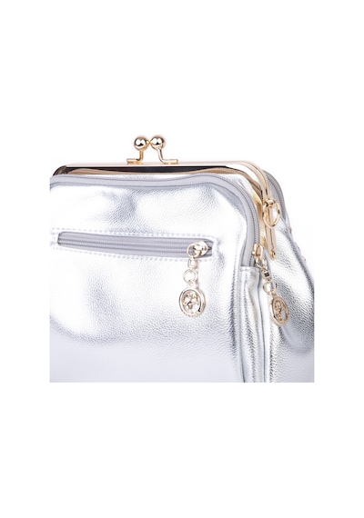 Nas Bag Burslu Klipsli Vintage Omuz Ve Çapraz Çanta 23x20 Cm Ebatlarındadır Gümüş